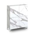 Living Room Sideboard Covered in Melamine Marble Finish Made in Italy - Zinc