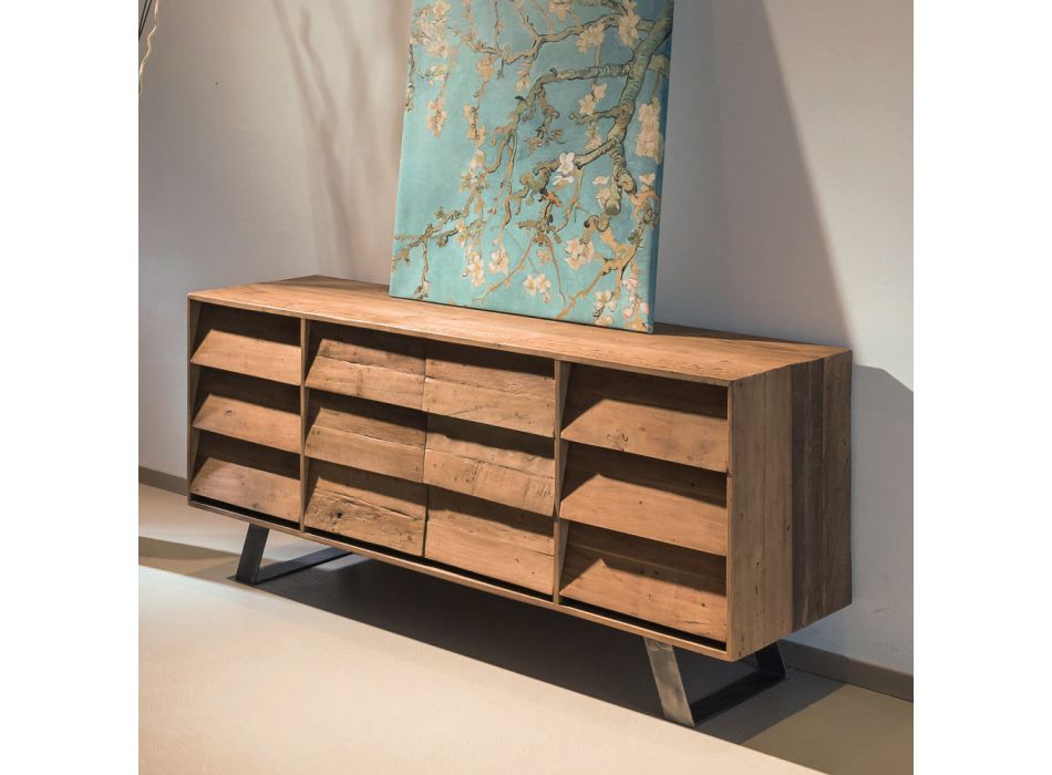 Living Room Sideboard with 2 Central Doors and 6 Side Drawers - Slide Viadurini