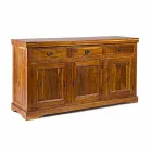 Classic Design Sideboard in Solid Acacia Wood Rustic Finish - Malaya Viadurini