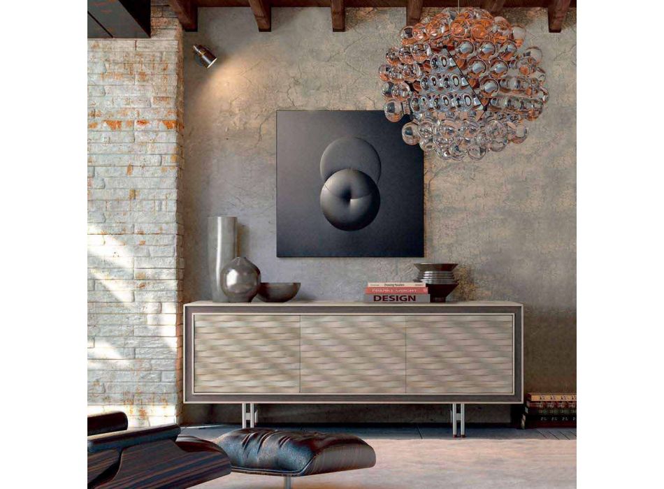 Modern design sideboard in solid wood, W192 x D 50 cm, Teresa Viadurini