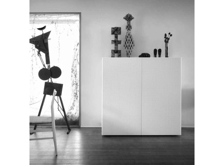 Design sideboard with 2 white, black or gold flora models Viadurini
