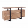 Design Sideboard in Acacia Wood and Homemotion Painted Steel - Lanza