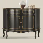 Luxury Sideboard with 2 Doors and 1 Wooden Drawer Made in Italy - Leonor Viadurini
