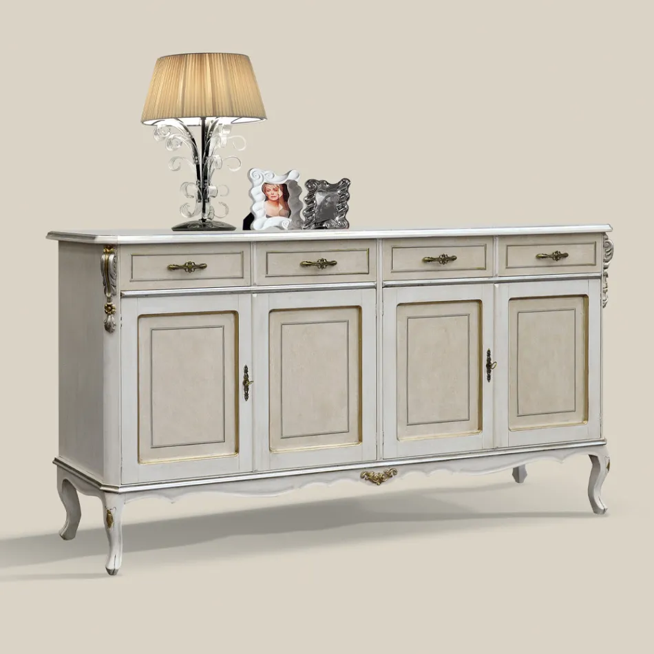 Luxury Wooden Sideboard with Doors and Drawers Made in Italy - Cheverny Viadurini