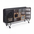 Sideboard in Steel with Details in Zinc and Wood Industrial Style - India