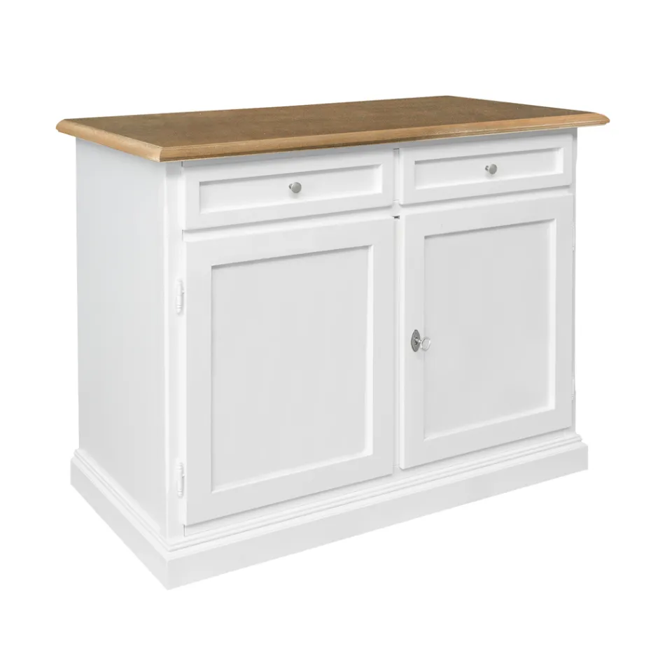 Wooden Sideboard with 2 Drawers and 2 Doors Made in Italy - Uller Viadurini