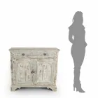 Solid Spruce Wood Sideboard with Internal Shelves Made in Italy - Pierrot Viadurini