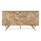 Sideboard in Acacia Wood with 2 Doors and 3 Drawers Design Homemotion - Carla Viadurini