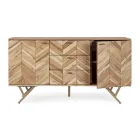 Sideboard in Acacia Wood with 2 Doors and 3 Drawers Design Homemotion - Carla Viadurini