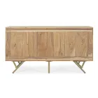 Sideboard in Acacia Wood with 2 Doors and 3 Drawers Design Homemotion - Carla Viadurini