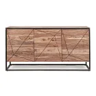 Sideboard in Acacia Wood and Steel 3 or 4 Doors Homemotion - Cristoforo Viadurini