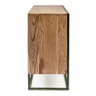 Sideboard in Acacia Wood and Steel 3 or 4 Doors Homemotion - Cristoforo Viadurini