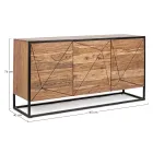 Sideboard in Acacia Wood and Steel 3 or 4 Doors Homemotion - Cristoforo Viadurini