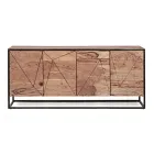 Sideboard in Acacia Wood and Steel 3 or 4 Doors Homemotion - Cristoforo Viadurini