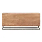 Sideboard in Acacia Wood and Steel 3 or 4 Doors Homemotion - Cristoforo Viadurini