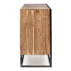 Sideboard in Acacia Wood and Steel 3 or 4 Doors Homemotion - Cristoforo Viadurini