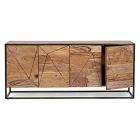 Sideboard in Acacia Wood and Steel 3 or 4 Doors Homemotion - Cristoforo Viadurini