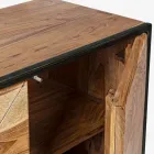 Sideboard in Acacia Wood and Steel 3 or 4 Doors Homemotion - Cristoforo Viadurini