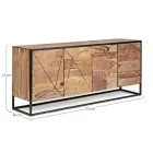 Sideboard in Acacia Wood and Steel 3 or 4 Doors Homemotion - Cristoforo Viadurini