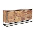 Sideboard in Acacia Wood and Steel 3 or 4 Doors Homemotion - Cristoforo