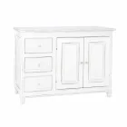Sideboard in Rustic Style White Painted Solid Mango Wood - Renga Viadurini