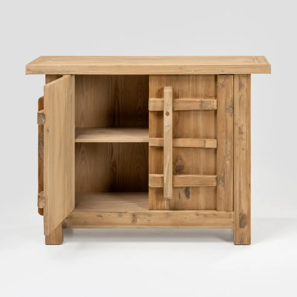 Natural Aged Pine Sideboard with 2 or 4 Doors - Aituno Viadurini