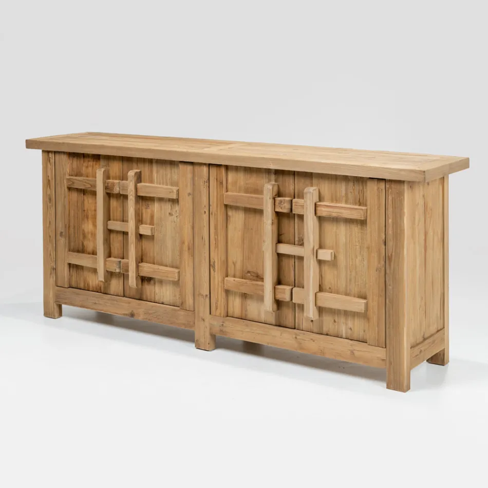 Natural Aged Pine Sideboard with 2 or 4 Doors - Aituno Viadurini