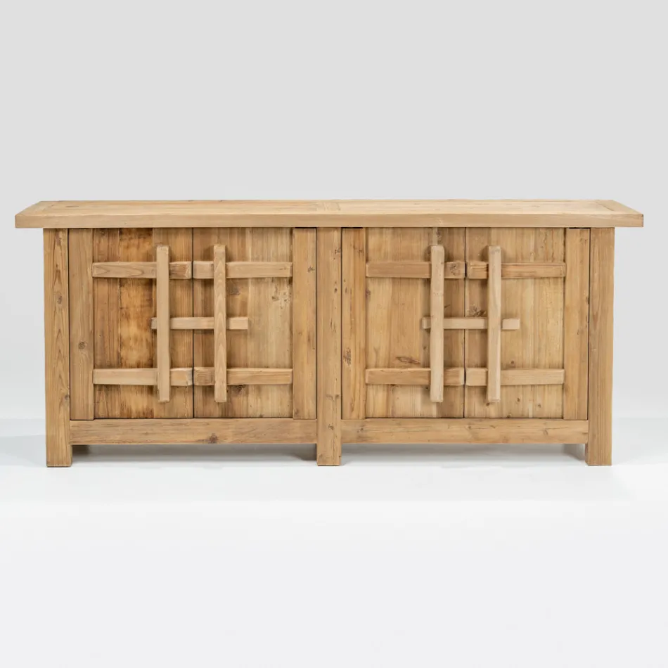Natural Aged Pine Sideboard with 2 or 4 Doors - Aituno Viadurini