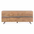 Sideboard in Wood and Painted Steel Modern Design Homemotion - Silvia Viadurini