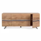 Sideboard in Wood and Painted Steel Modern Design Homemotion - Silvia Viadurini