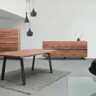 Sideboard in Wood and Painted Steel Modern Design Homemotion - Silvia Viadurini