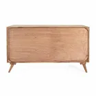 Sideboard in Natural Finish Wood with Doors and Drawers Homemotion - Ventador Viadurini