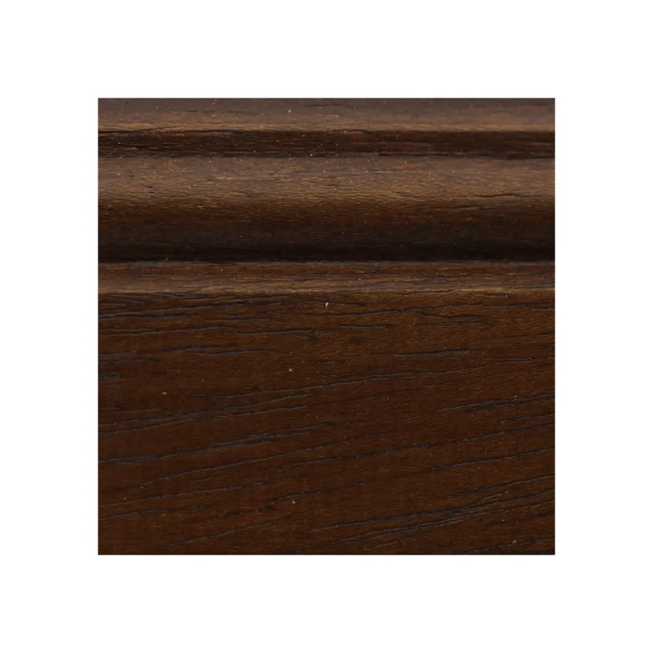 Sideboard in Patinated Walnut Finish Wood with Lily Decoration Made in Italy - Cherry Viadurini