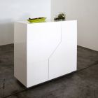 Sideboard in Melamine Wood 3 Rooms and 2 Shelves Made in Italy - Alyssa Viadurini