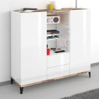 2-Door Melamine-faced Wood Sideboard with Drawers Made in Italy - Ottavia Viadurini