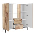 2-Door Melamine-faced Wood Sideboard with Drawers Made in Italy - Ottavia Viadurini