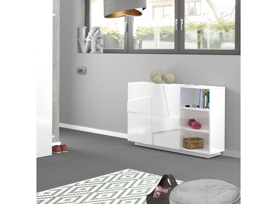 Melamine Sideboard with 2 Doors for Living Room Made in Italy - Naditza Viadurini