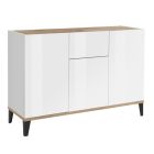 Sideboard in Melamine 3 Doors with Central Drawer Made in Italy - Nerissa Viadurini
