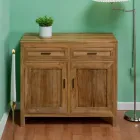 Solid Teak Sideboard with 2 Doors and 2 Drawers - Budo Viadurini