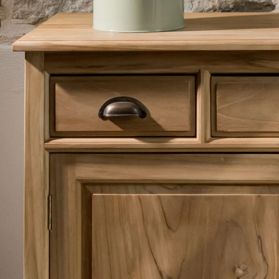 Solid Teak Sideboard with 2 Doors and 3 Drawers - Karate Viadurini