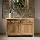 Solid Teak Sideboard with 2 Doors and 3 Drawers - Karate Viadurini