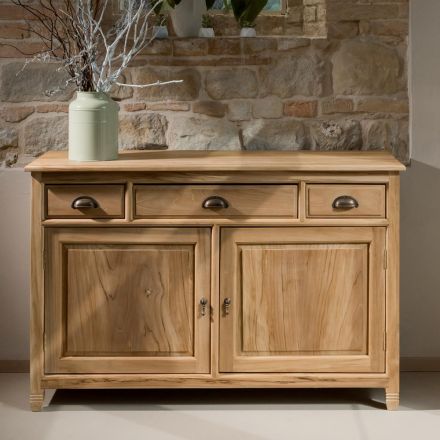 Solid Teak Sideboard with 2 Doors and 3 Drawers - Karate Viadurini