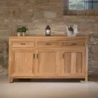 Solid Teak Sideboard with 3 Doors and 3 Drawers - Sumo Viadurini