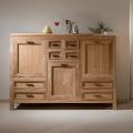 Solid Teak Sideboard with 3 Doors and 8 Drawers - Quan