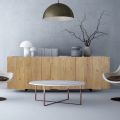 Living Sideboard with 3 Doors in Solid Wood Made in Italy - Khal