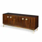 Modern sideboard with 4 doors in shiny ebony wood Ada 2 Viadurini