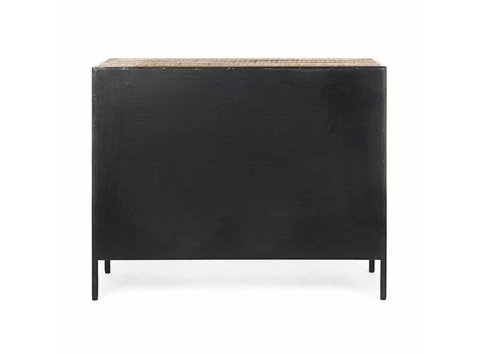 Modern Sideboard with Structure in Painted Steel and Wood Homemotion - Borino Viadurini