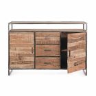 Modern Sideboard with Structure in Acacia Wood and Steel Homemotion - Posta Viadurini