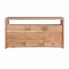 Modern Sideboard in Acacia Wood with 2 Doors and 3 Drawers Homemotion - Lauro Viadurini