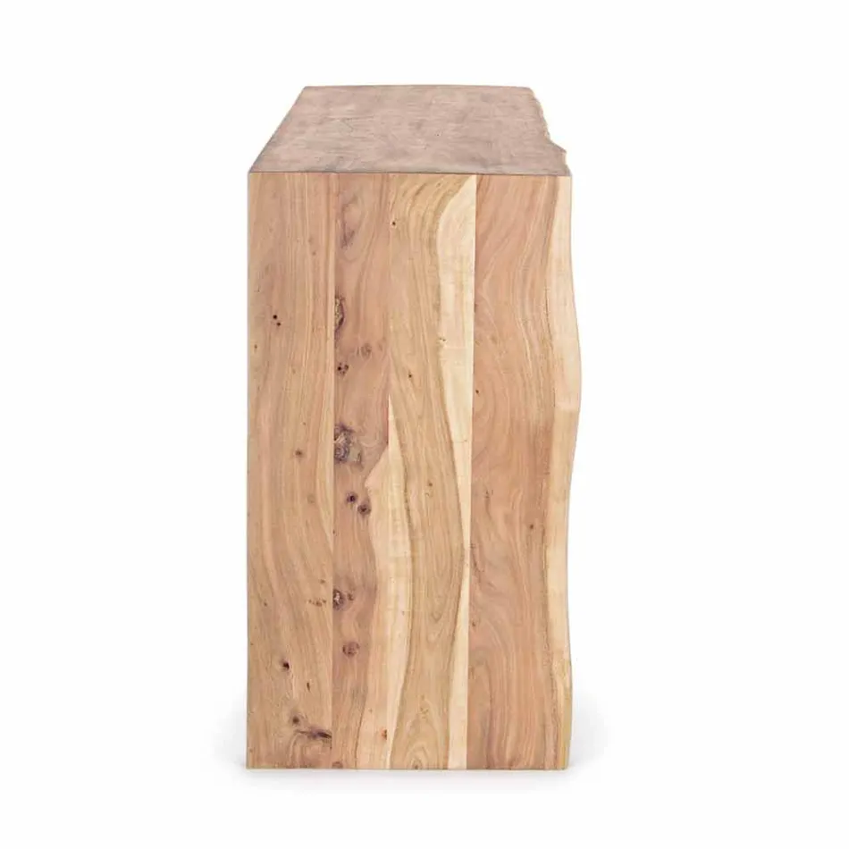 Modern Sideboard in Acacia Wood with 2 Doors and 3 Drawers Homemotion - Lauro Viadurini